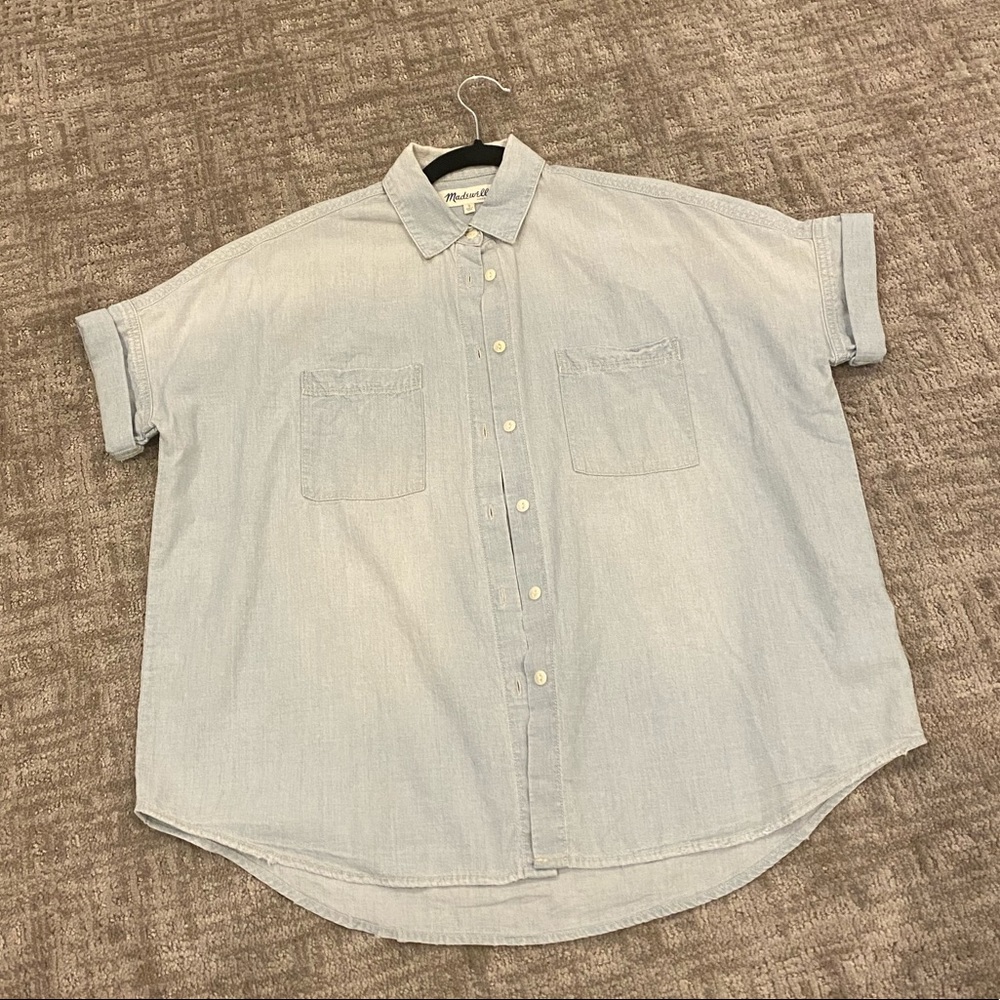 Madewell Short Sleeve button down shirt, chambray